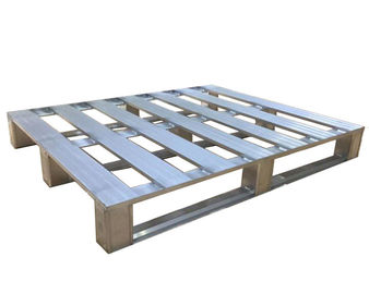 Silver Sturdy Stackable Metal Pallets  Logistics Supermarket Use