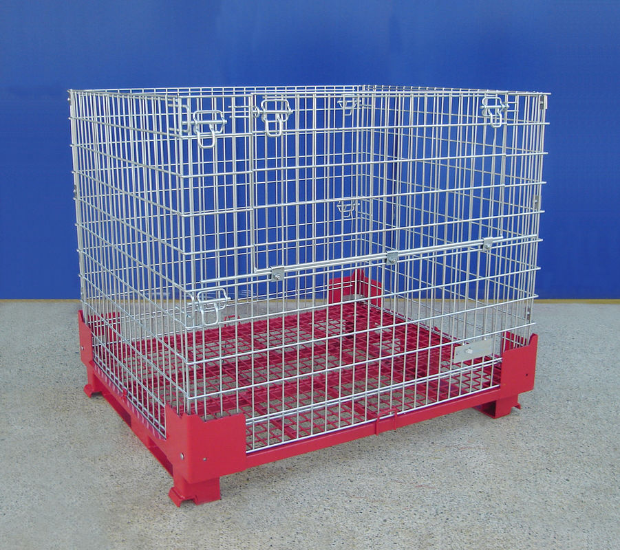 Powder Coated Collapsible Wire Container Rust Resistant Long Life Span